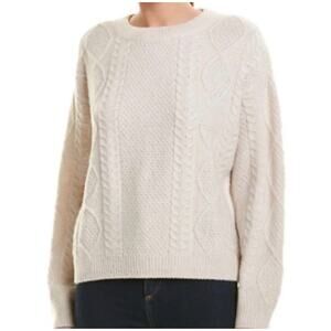 VINCE Wool & Cashmere Cable Knit Crewneck Sweater Oatmeal Size XS